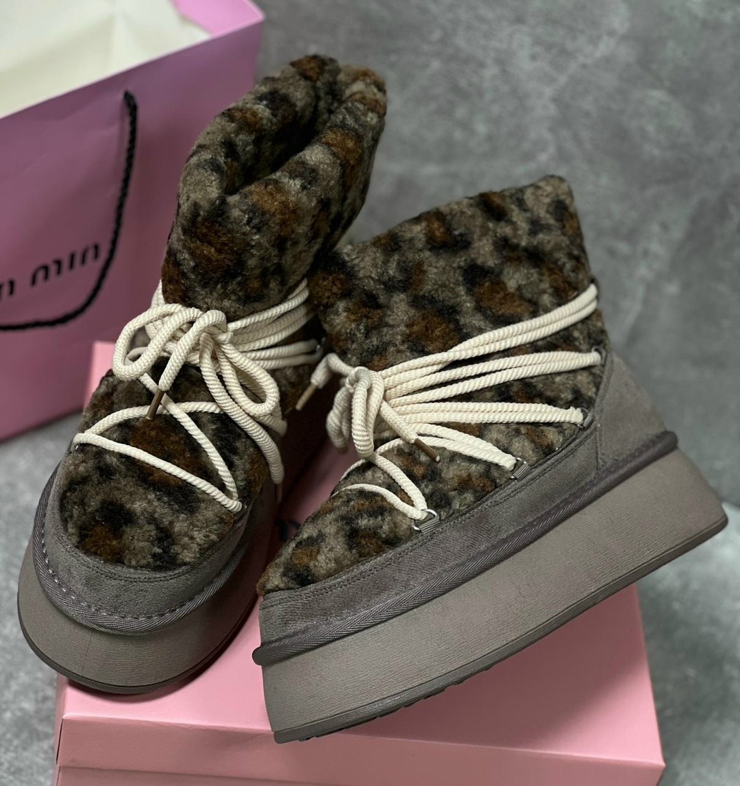 угги луноходы меховые на высокой подошве besmoda shoes 256523753,,женские угги,луноходы женские,угги зимние с мехом на завязках valentina wang