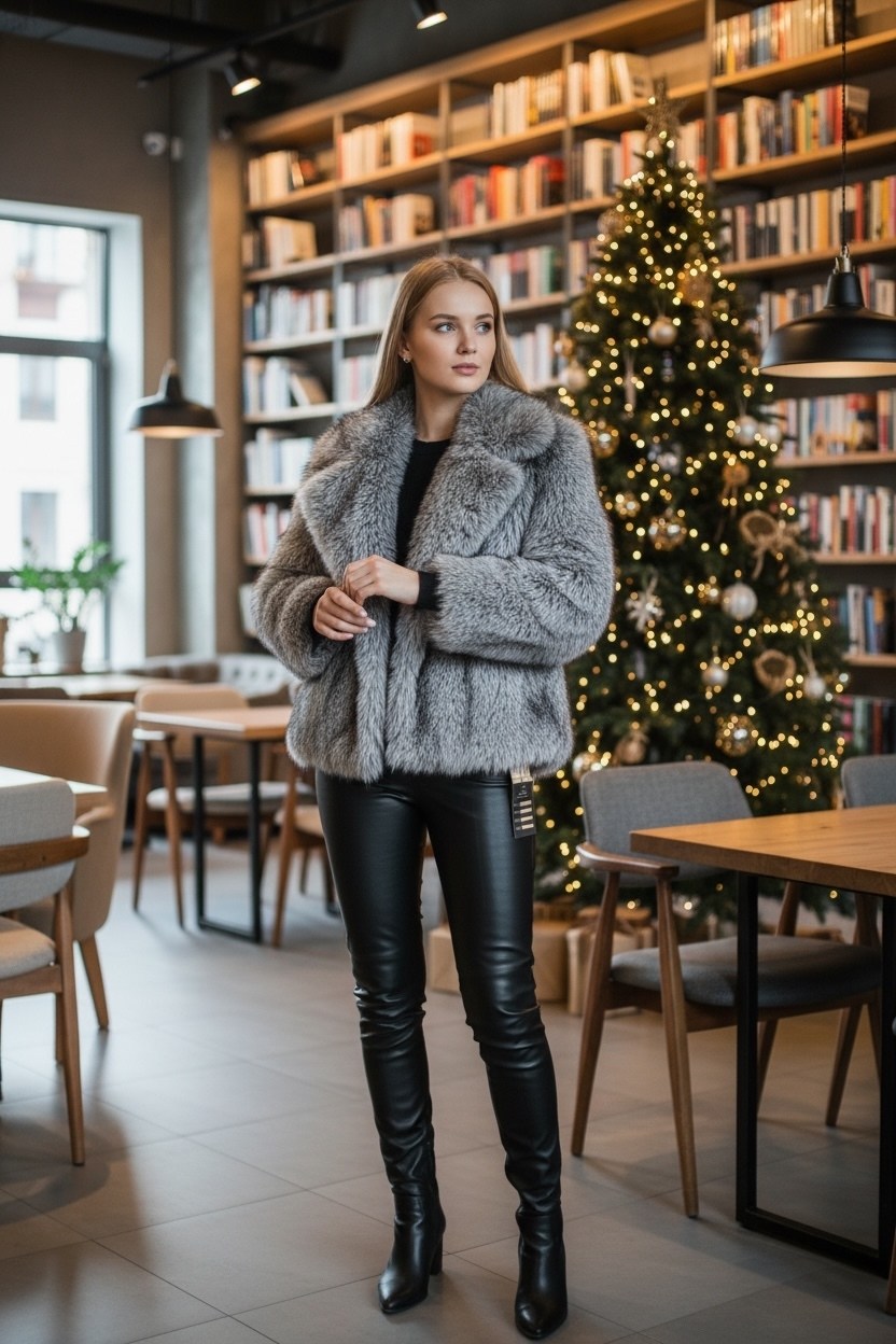 шуба из экомеха под чернобурку bogacho fur,шуба искусственная короткая экошуба,шуба искусственная,женская шуба,шуба