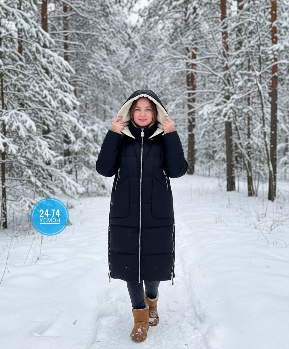 куртка зимняя длинная с капюшоном h&l fashion,зимняя женская куртка,зимняя куртка,куртка зимняя женская длинная,пуховик женский