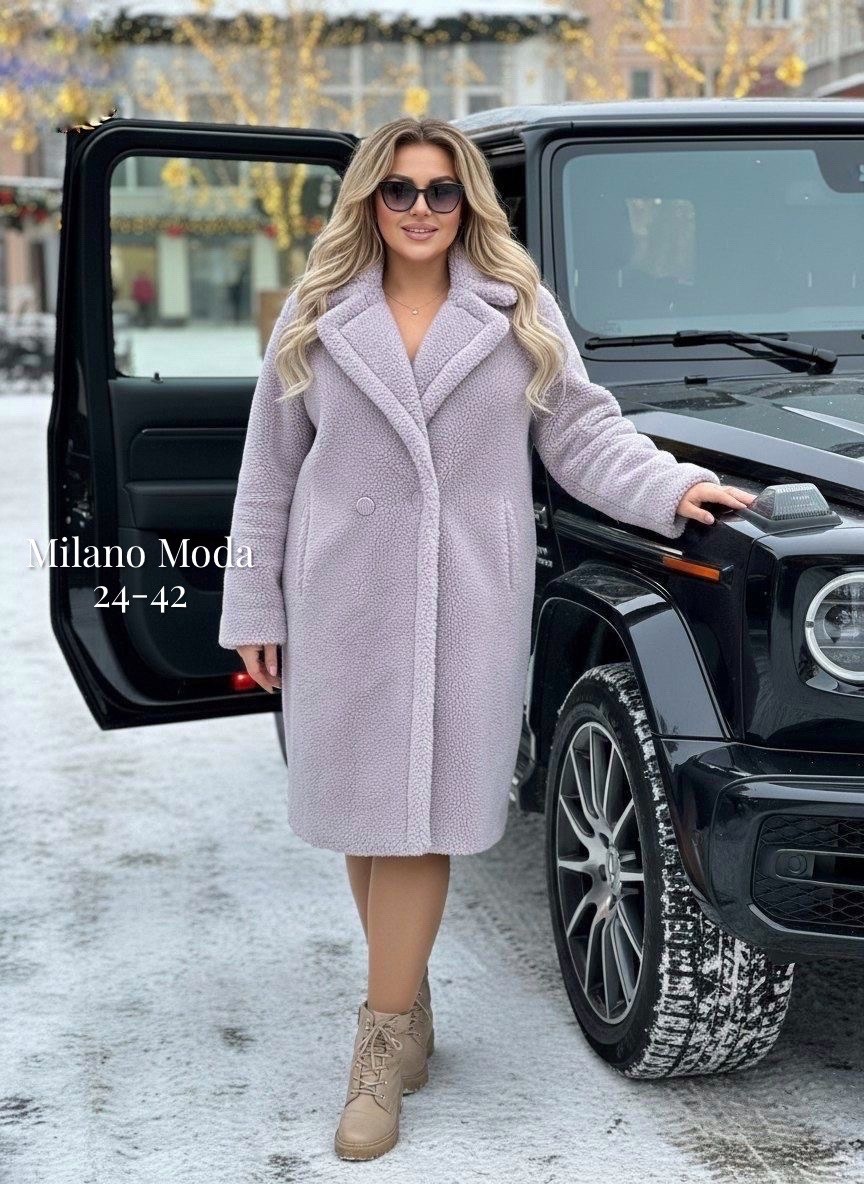 сиреневое пальто тедди экомех женское ветка onesize 42 - 50,женская шуба,экошуба тедди под сиреневую овчину,пальто шуба,шуба тедди