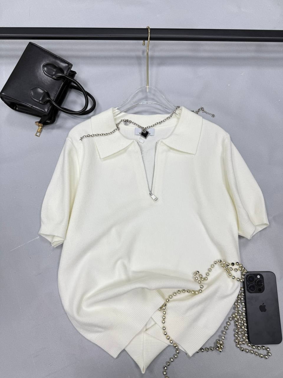 женская футболка поло,поло с замком,женская кофта,женская стильная футболка поло на короткой молнии,женская футболка