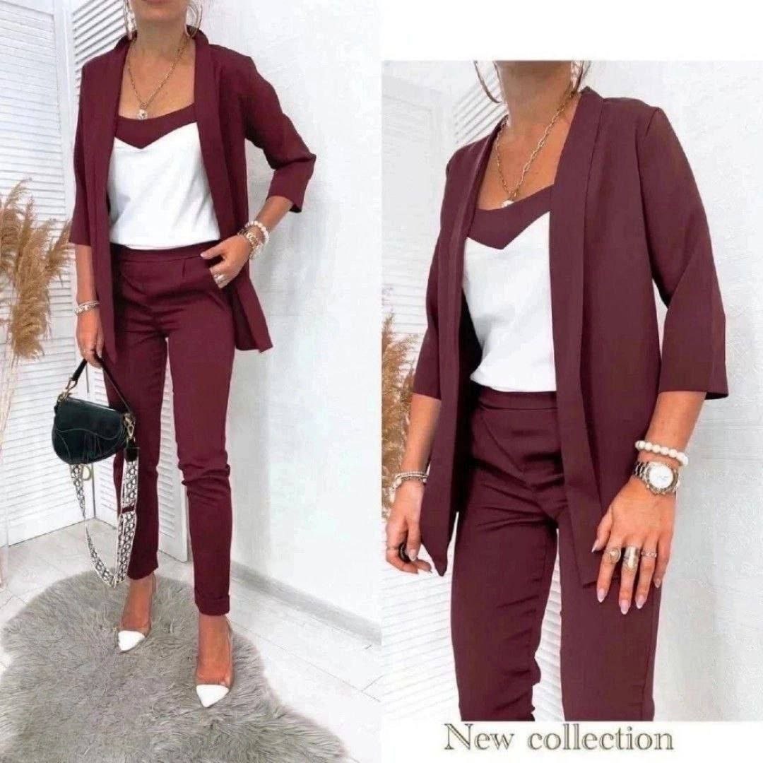 стильные женские костюмы,женский костюм тройка,костюм тройка модный,костюм тройка с брюками,женский костюм тройка черный