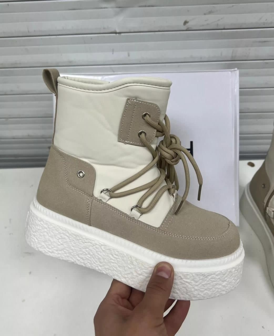 дутики непромокаемые зимние на платформе birkabrand,дутики непромокаемые зимние на платформе birkabrand цвет светло-бежевый,дутики зимние на платформе,луноходы женские,