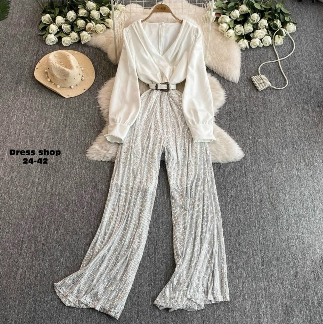 комбинезон с широкими штанинами,элегантные комбинезоны,элегантные женские комбинезоны,брюки модные,комбинезон брючный