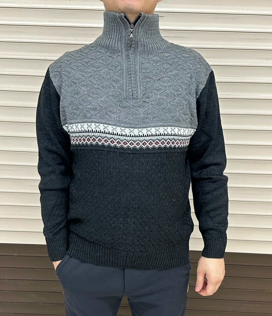 мужские вязаные свитера,свитер кофта,теплый свитер с горлом на молнии вязаный,свитер мужской plover-777,свитер