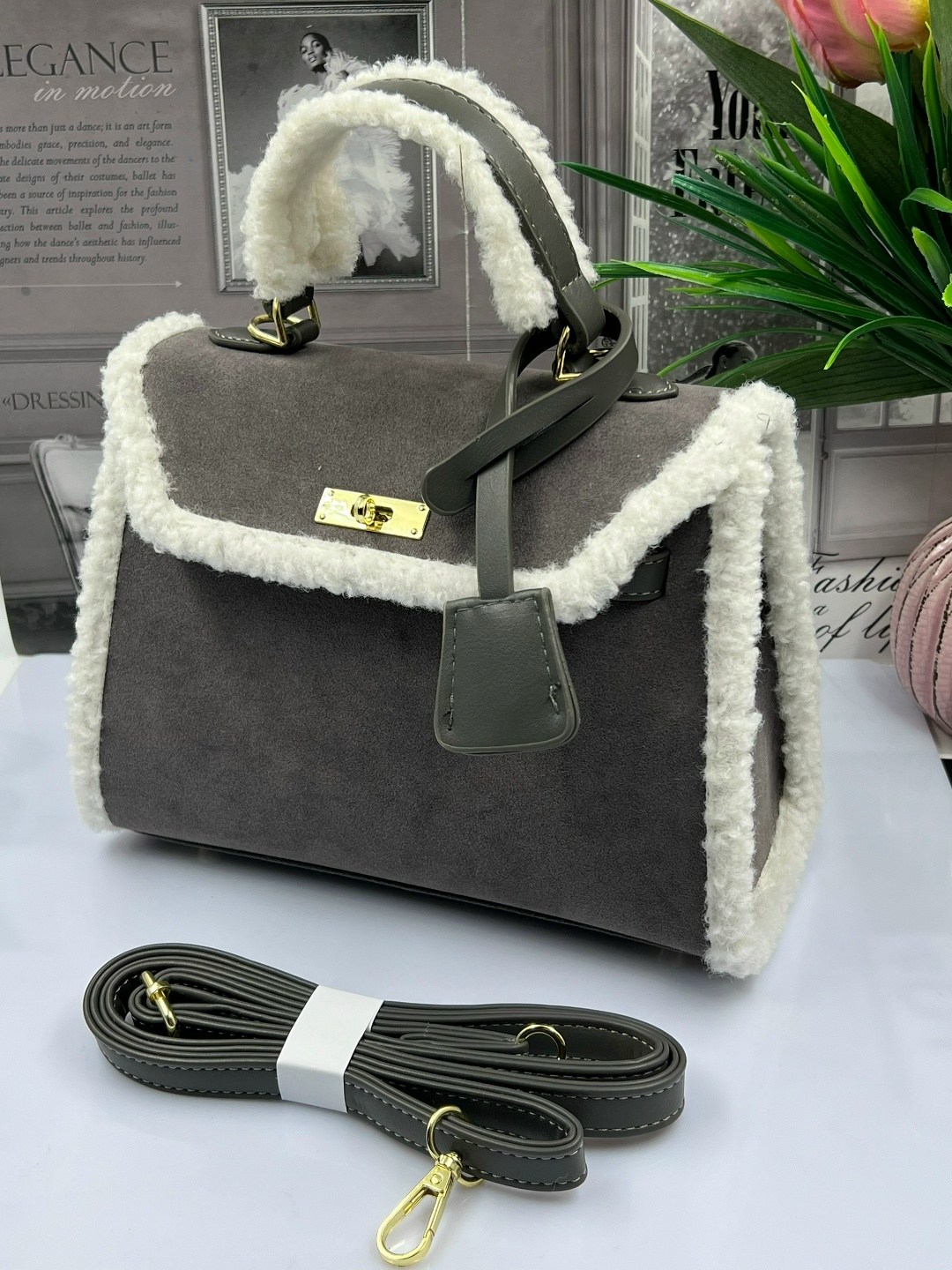 сумка плюшевая teddy с мехом ugg,сумка с мехом,сумка меховая,сумка плюшевая,модная сумочка