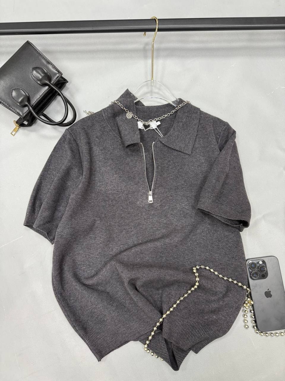 женская футболка поло,поло с замком,женская кофта,женская стильная футболка поло на короткой молнии,женская футболка