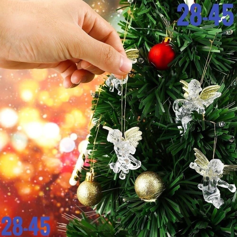 золотой рождественский ангел подвеска,рождественский прозрачный ангел с золотыми украшениями,акриловые украшения с ангелами для рождественской елки,новогодние украшения елочные игрушки ангелы 4 шт,рож