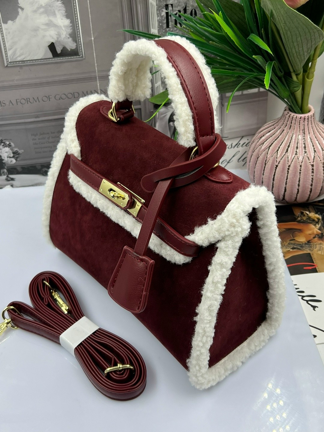 сумка плюшевая teddy с мехом ugg,сумка с мехом,сумка меховая,сумка плюшевая,модная сумочка