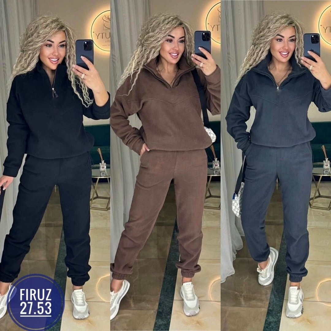 костюм женский на флисе,cпортивный костюм женский на флисе,теплый костюм на флисе,костюм женский на флисе: толстовка и штаны арт. 1347667,костюм теплый женский