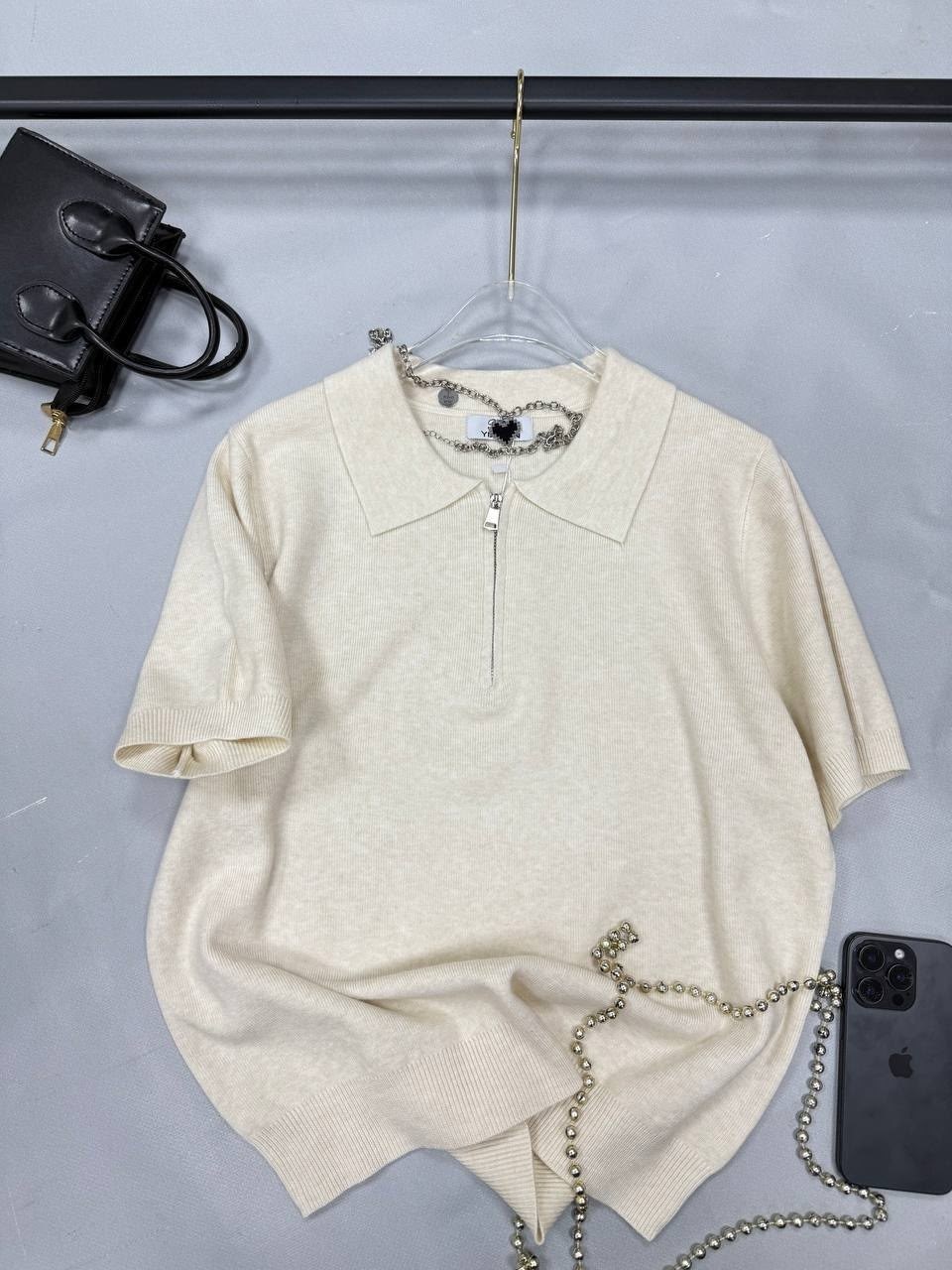 женская футболка поло,поло с замком,женская кофта,женская стильная футболка поло на короткой молнии,женская футболка