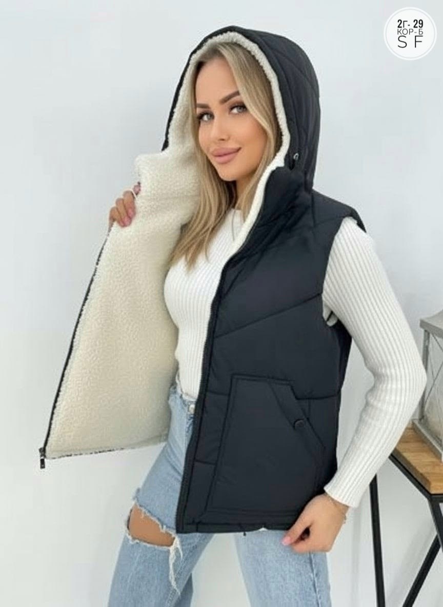 жилетка женская,жилет женский,жилет двухсторонний,жилет,жилет утепленная