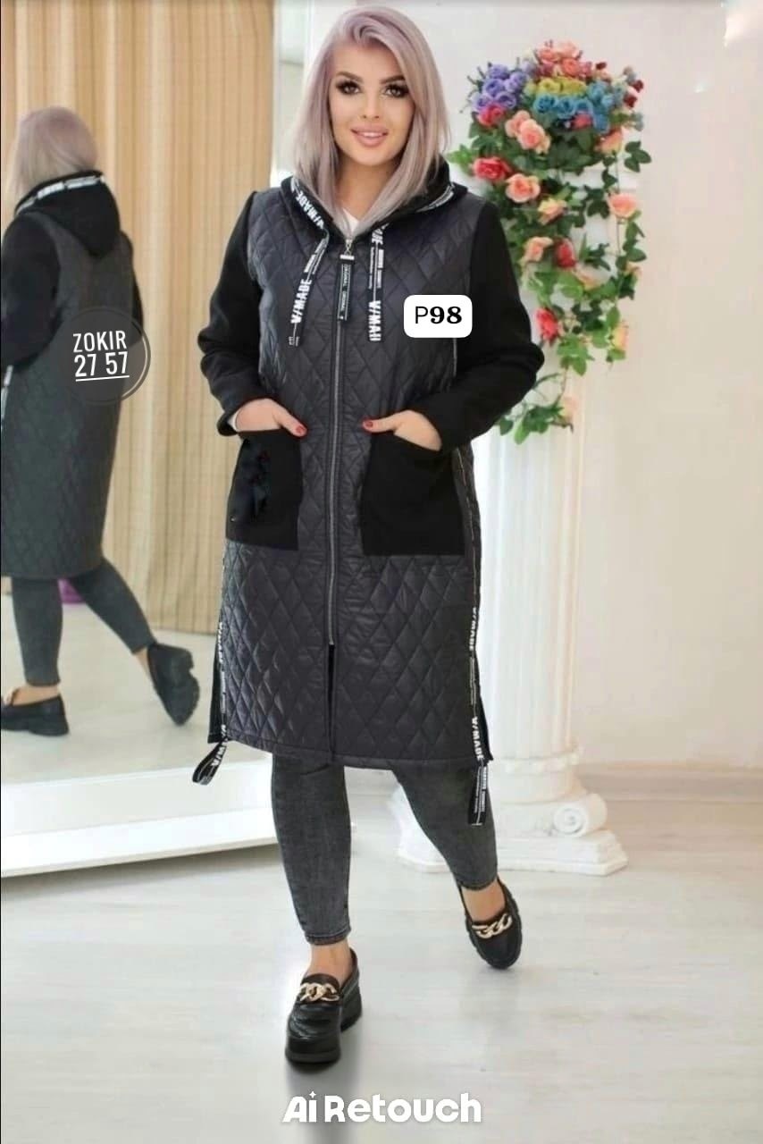 удлиненная куртка,куртка женская,куртка демисезонная,куртка комбинированная,куртка