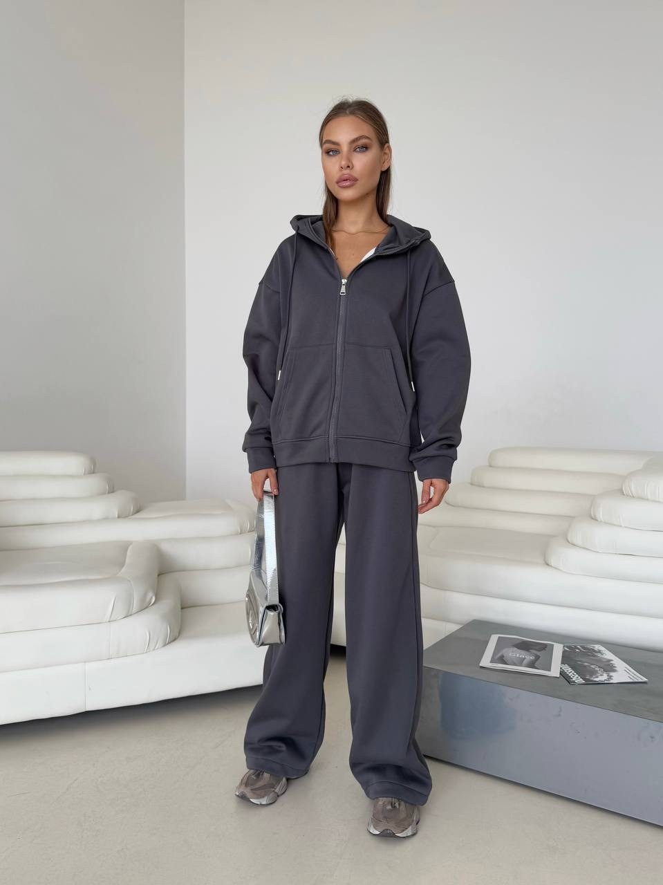 костюм спортивный,спортивный женский костюм,повседневный костюм синий,костюм спортивный с начесом теплый yuver цвет графит,костюм спортивный margo blues