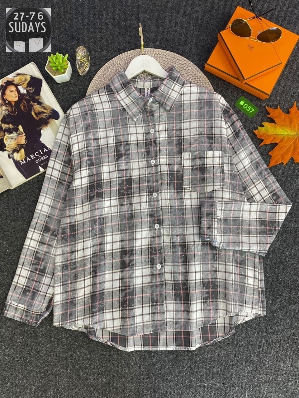 рубашка хлопок,рубашка в клетку,рубашка в клетку женская,клетчатая рубашка,рубашка женская 7007 "клетка № 4"