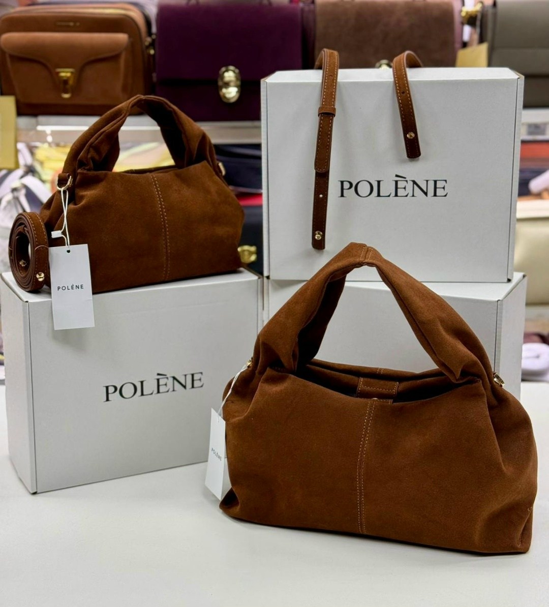 женская замшевая сумка,сумка женская polene натуральная замша,сумка polene натуральная замша светло-коричневый,замшевая сумка,замшевые сумки для женщин