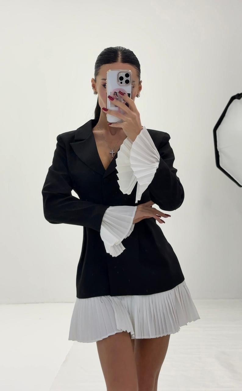 платье пиджак,черное платье пиджак,пиджак приталенный