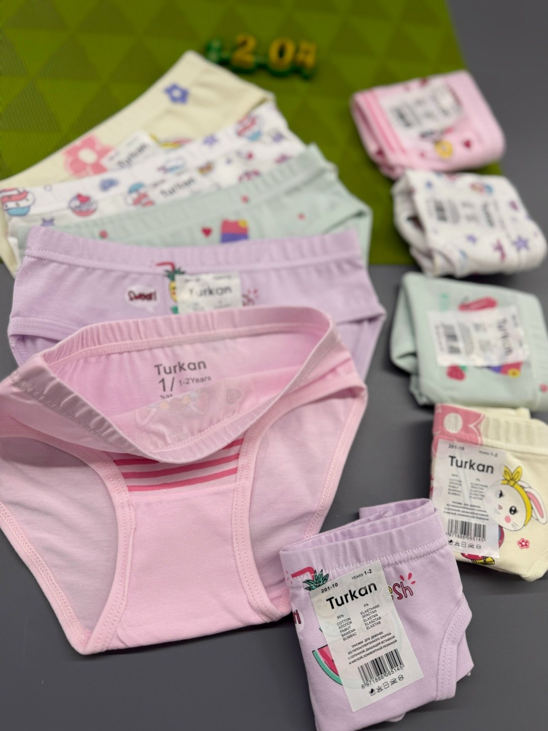 трусы хлопковые с котиком набор 10 шт tagri,трусы детские набор 5 шт turkan 200069722,трусы детские набор 5 шт turkan,трусы детские для девочек,набор трусиков для девочек