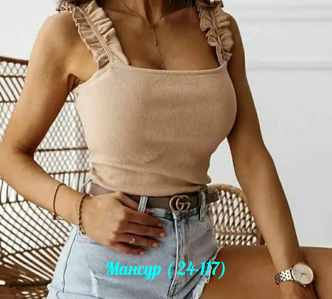 майка с оборками,топ женский,топ женская майка,майка женская,кроп топ женский