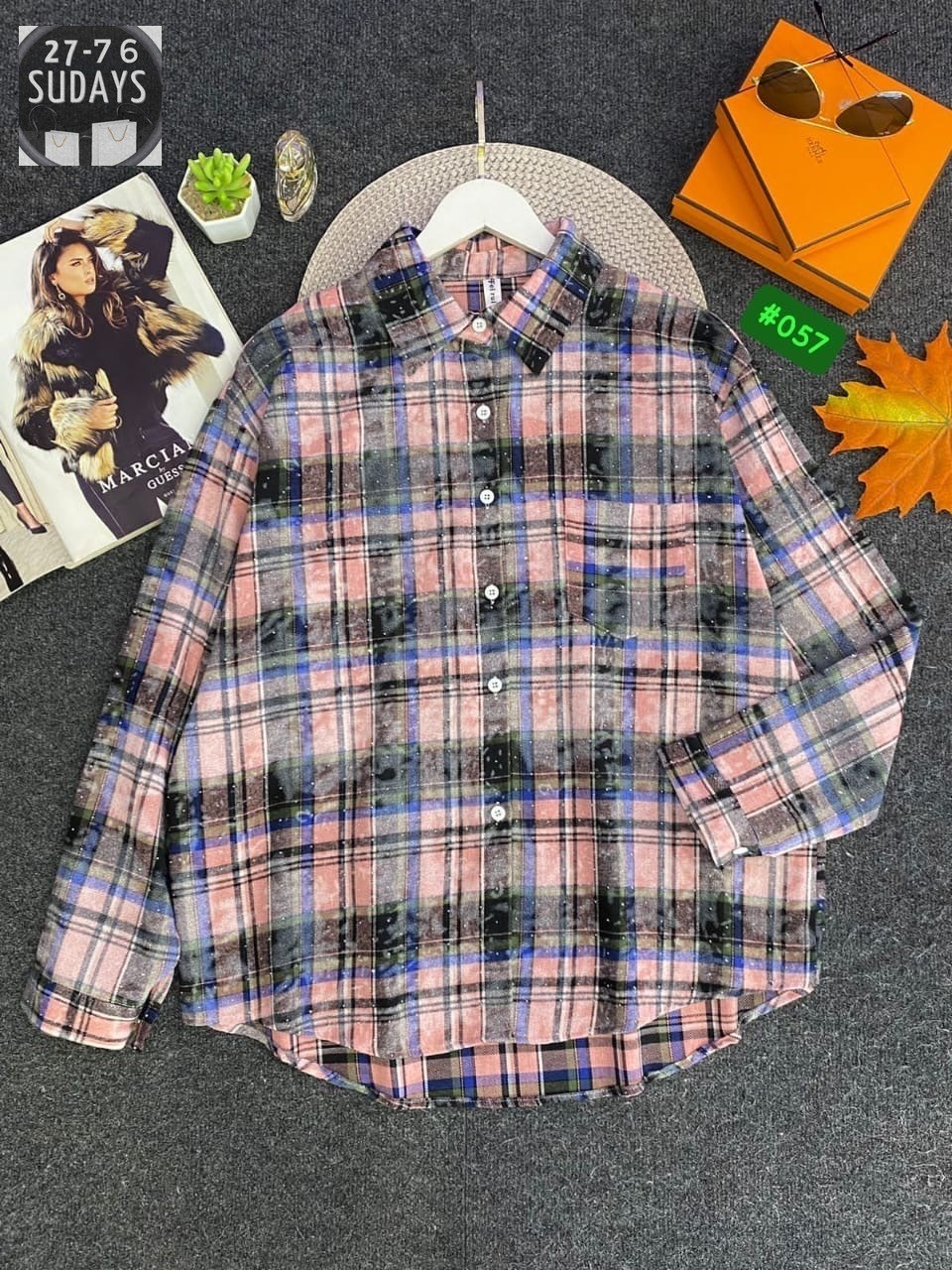 рубашка хлопок,рубашка в клетку,рубашка в клетку женская,клетчатая рубашка,рубашка женская 7007 "клетка № 4"