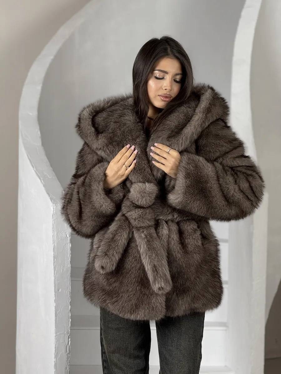 норковая шуба с капюшоном из куницы,норковая шуба с капюшоном,норковая шуба,шуба из искусственного меха под норку,женская норковая шуба с капюшоном
