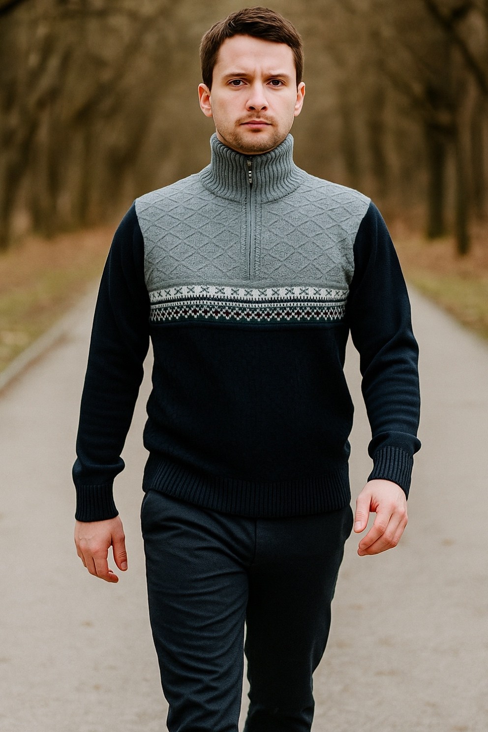 мужские вязаные свитера,свитер кофта,теплый свитер с горлом на молнии вязаный,свитер мужской plover-777,свитер