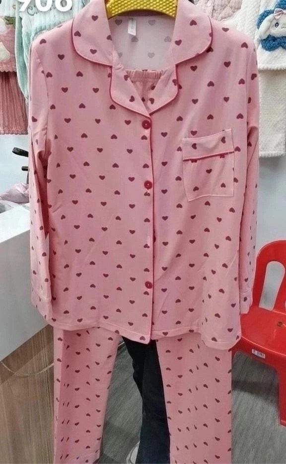 пижама со штанами и рубашкой с сердечками shenborn,пижама со штанами и рубашкой с сердечками,пижама со штанами и рубашкой с сердечками shenborn 230152898,черная молодежная пижама,женская пижама рубашк