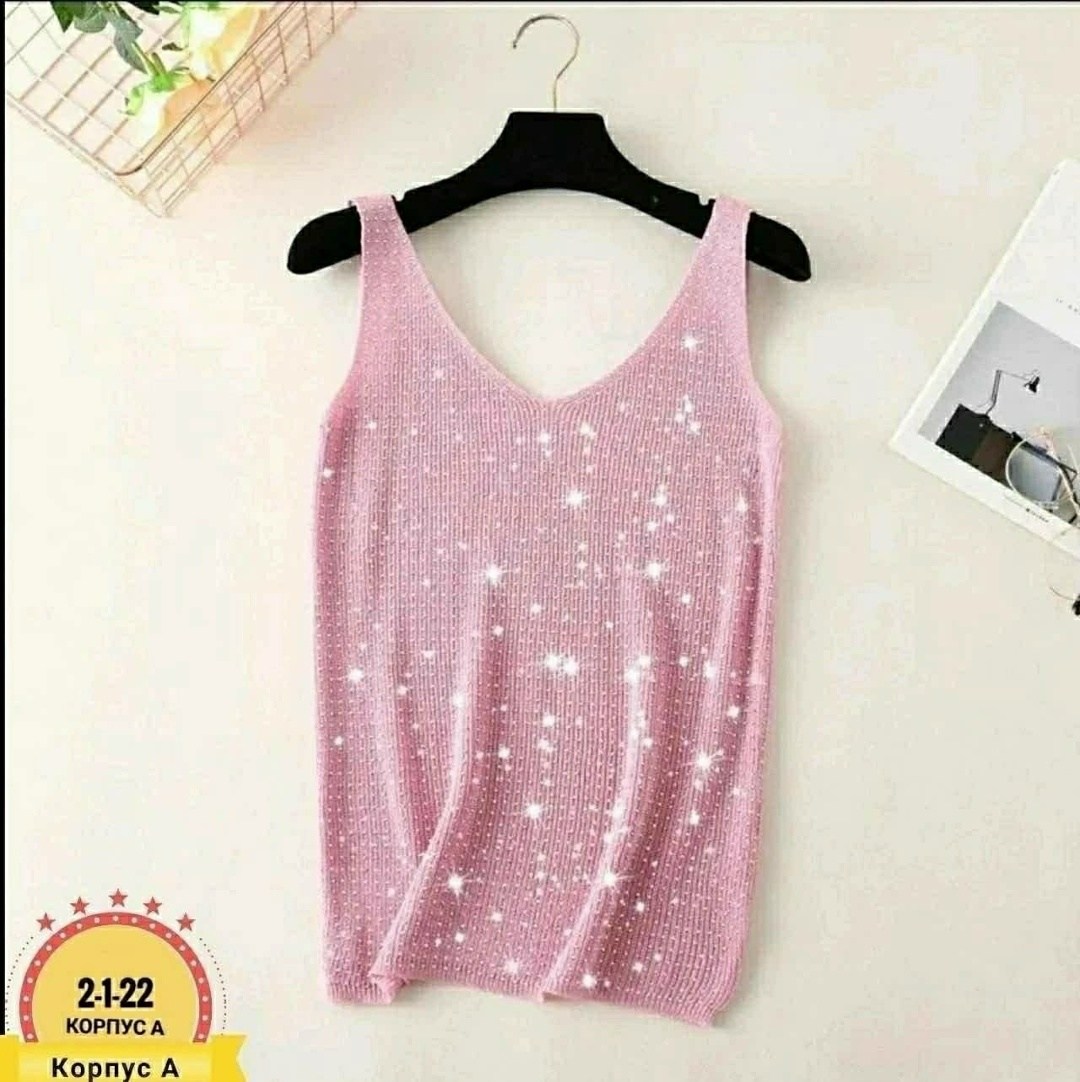 майка со стразами,летние женские топы,женская майка,женские топы,топ для женщин