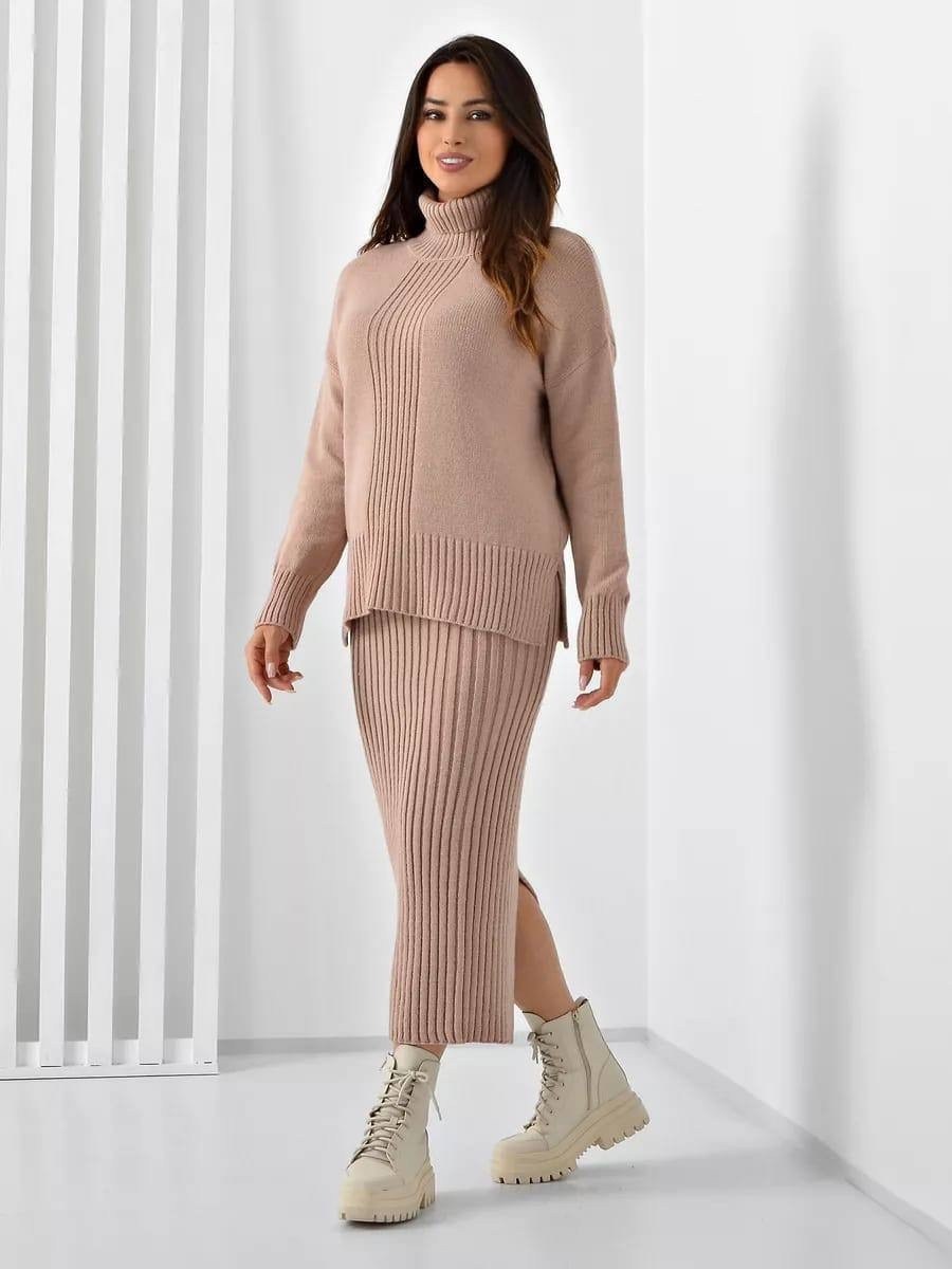 костюм с юбкой трикотажный,костюм с юбкой трикотажный tentazione,женский трикотажный костюм с юбкой,костюм с юбкой трикотажный оверсайз,вязаный костюм с юбкой