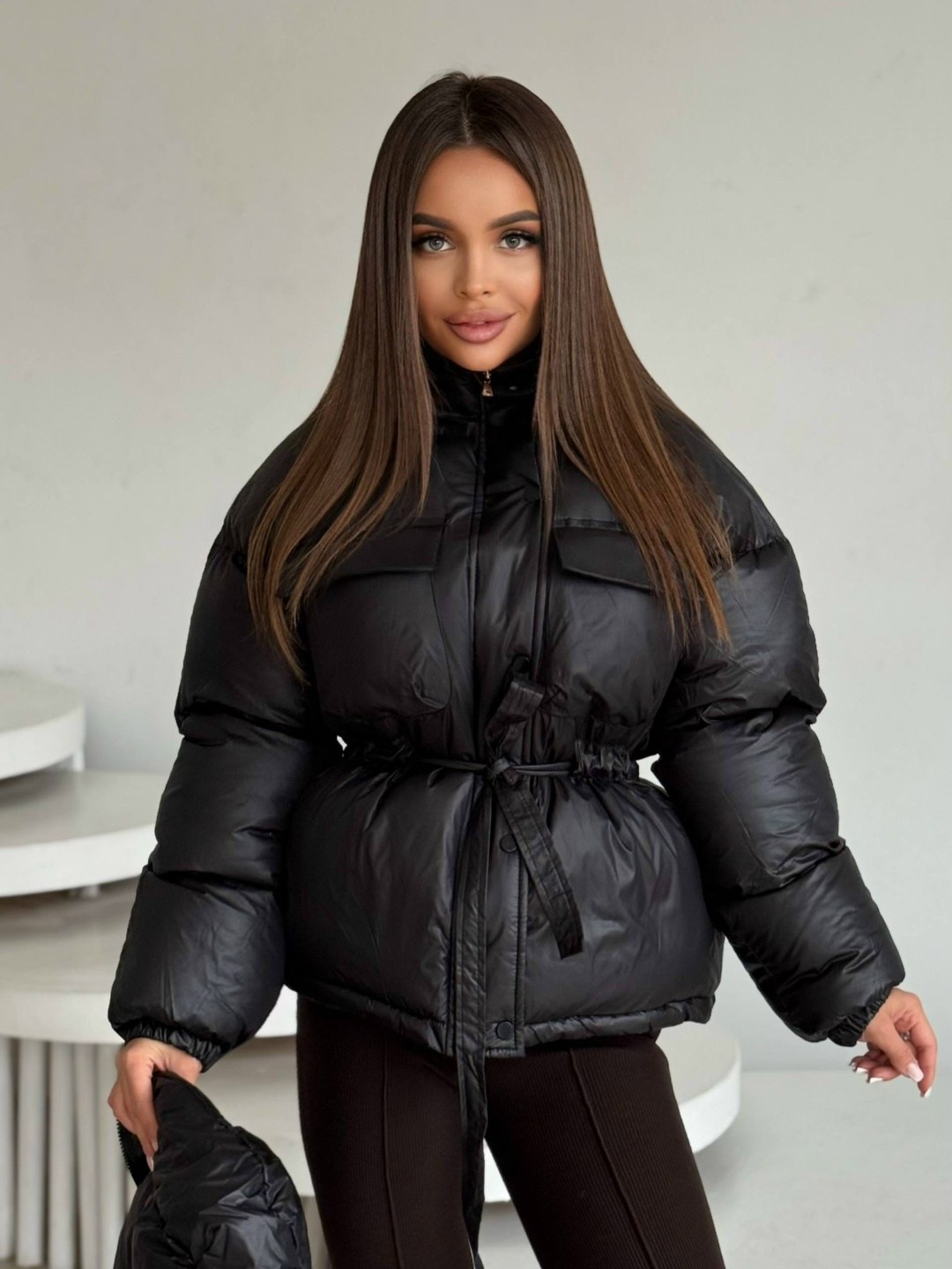 женская куртка,стильная куртка,куртка пуховик,куртка с поясом,пуховик женский