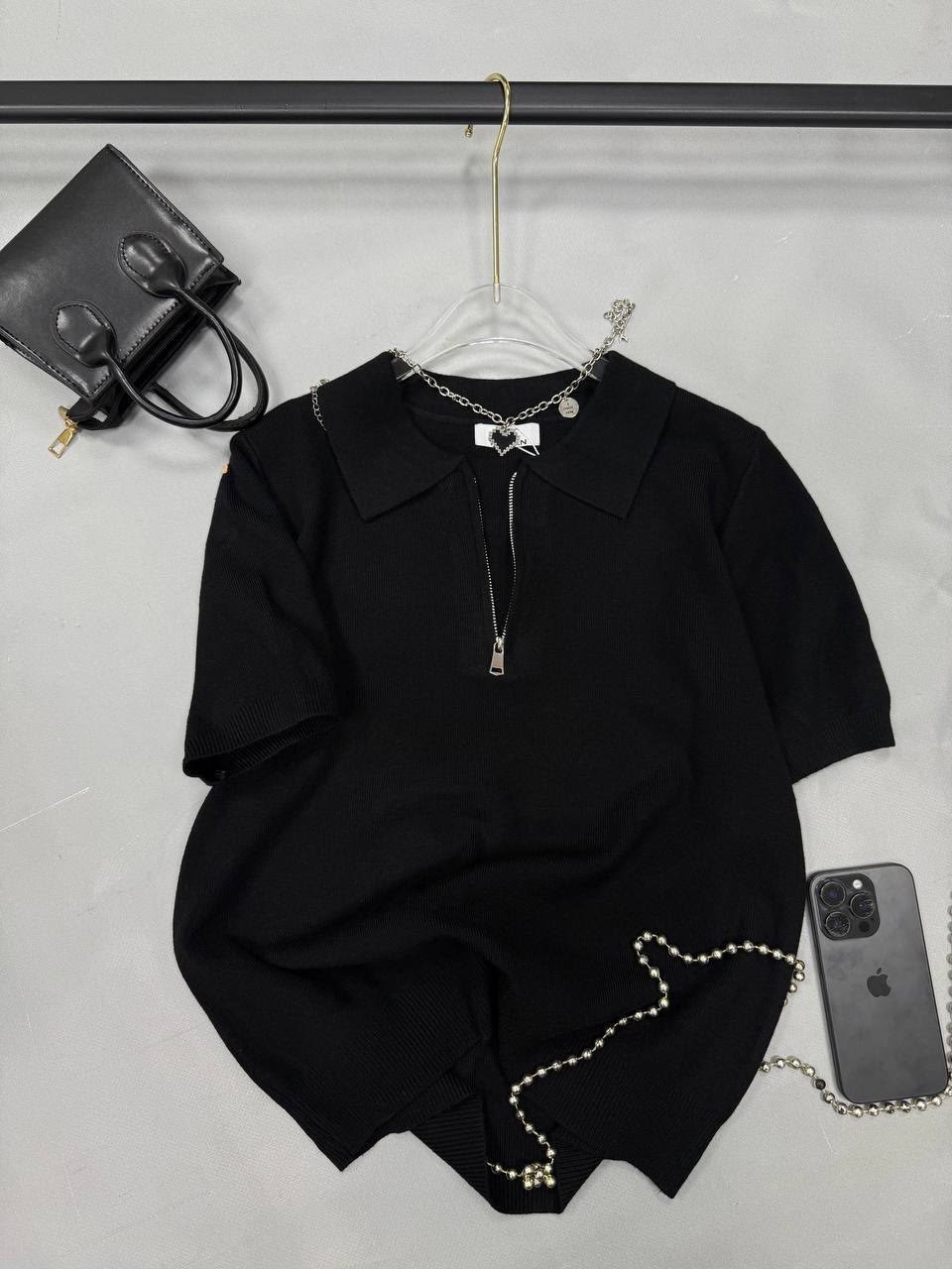 женская футболка поло,поло с замком,женская кофта,женская стильная футболка поло на короткой молнии,женская футболка