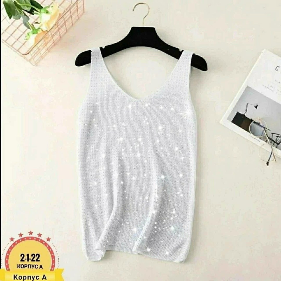 майка со стразами,летние женские топы,женская майка,женские топы,топ для женщин