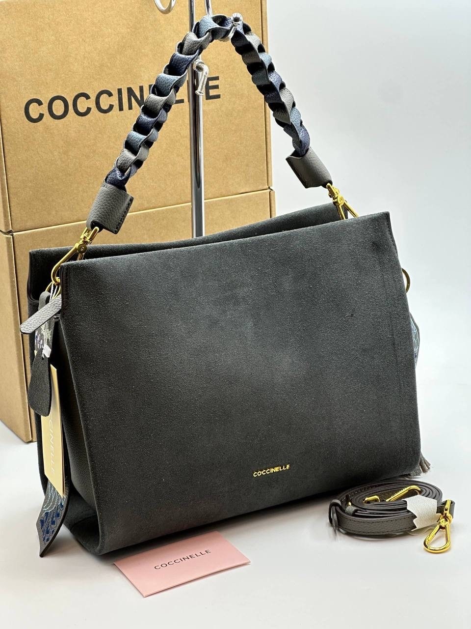 coccinelle сумка boheme suede bimaterial,замшевая сумка,сумка coccinelle,сумка,сумка женская brand-on из натуральной кожи и замши