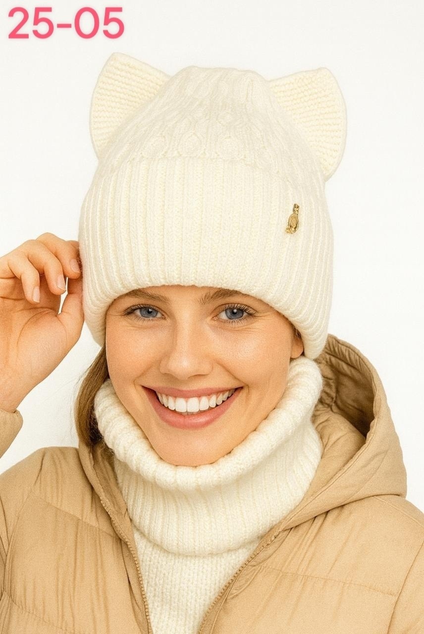шапка женская с ушками,комплект шапка с кошачьими ушками и снуд вязаный,вязаная шапка с ушками,шапка с ушками,шапка женская зимняя с ушками
