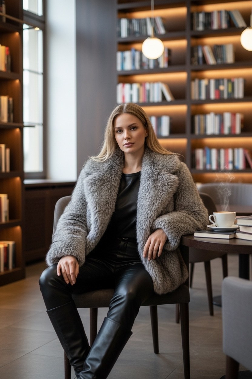 шуба из экомеха под чернобурку bogacho fur,шуба искусственная короткая экошуба,шуба искусственная,женская шуба,шуба