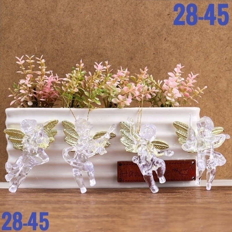 золотой рождественский ангел подвеска,рождественский прозрачный ангел с золотыми украшениями,акриловые украшения с ангелами для рождественской елки,новогодние украшения елочные игрушки ангелы 4 шт,рож