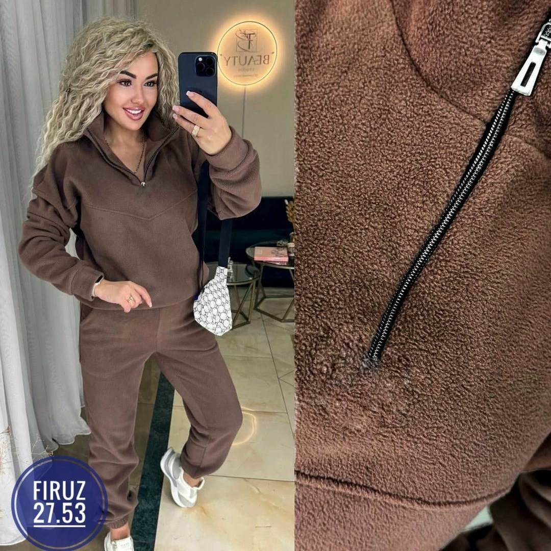 костюм женский на флисе,cпортивный костюм женский на флисе,теплый костюм на флисе,костюм женский на флисе: толстовка и штаны арт. 1347667,костюм теплый женский