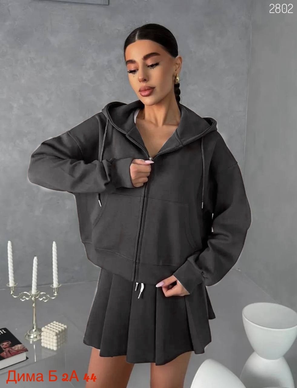 женский спортивный костюм с юбкой old money,толстовка женская,толстовка с капюшоном,женский костюм серый,спортивные костюмы