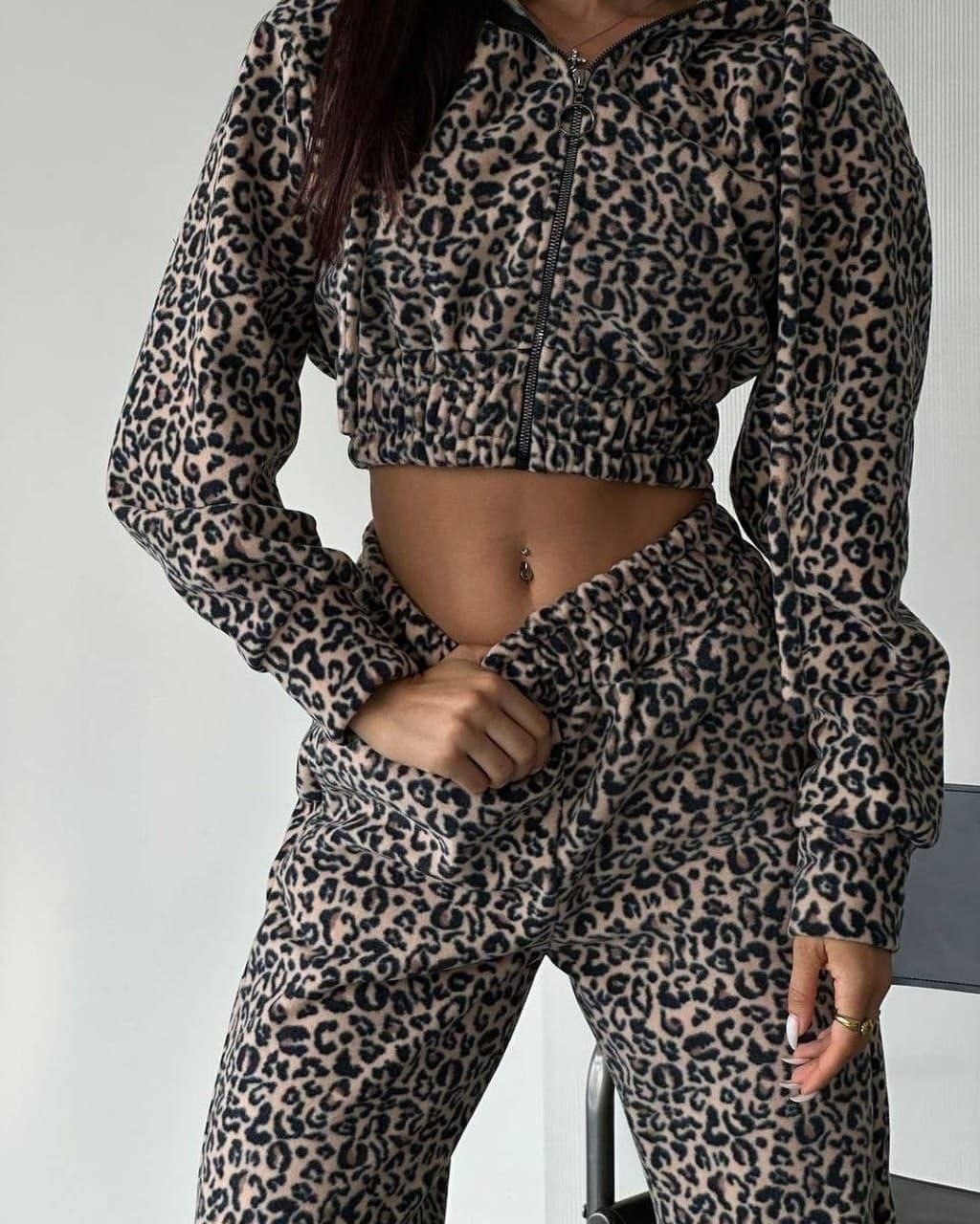 костюм женский на флисе,леопардовые костюмы,костюм с кофтой,спортивные костюмы женские,комплект флисовый леопардовый language of love