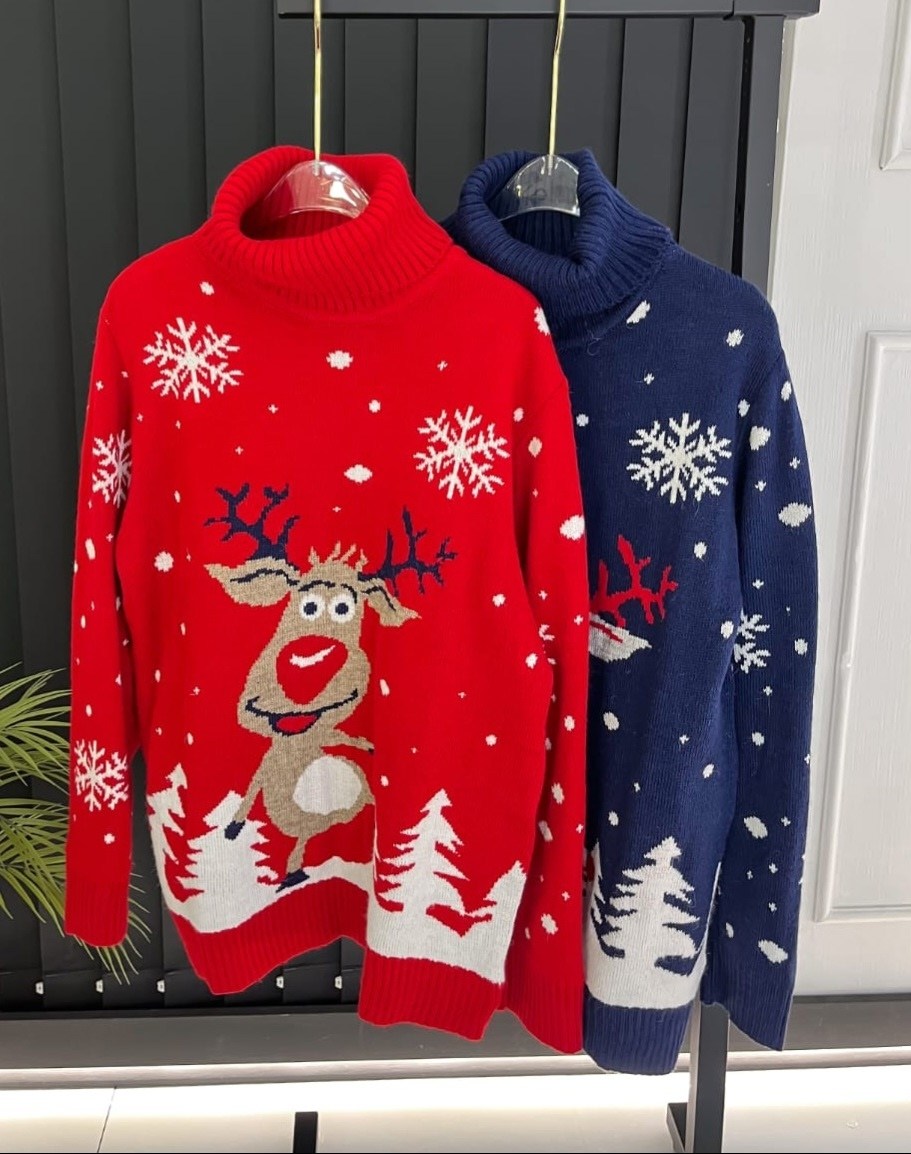 новогодний свитер,свитер с горлом новогодний с оленями вязаный family look plover,рождественские свитера,дизайн свитера,мужской свитер