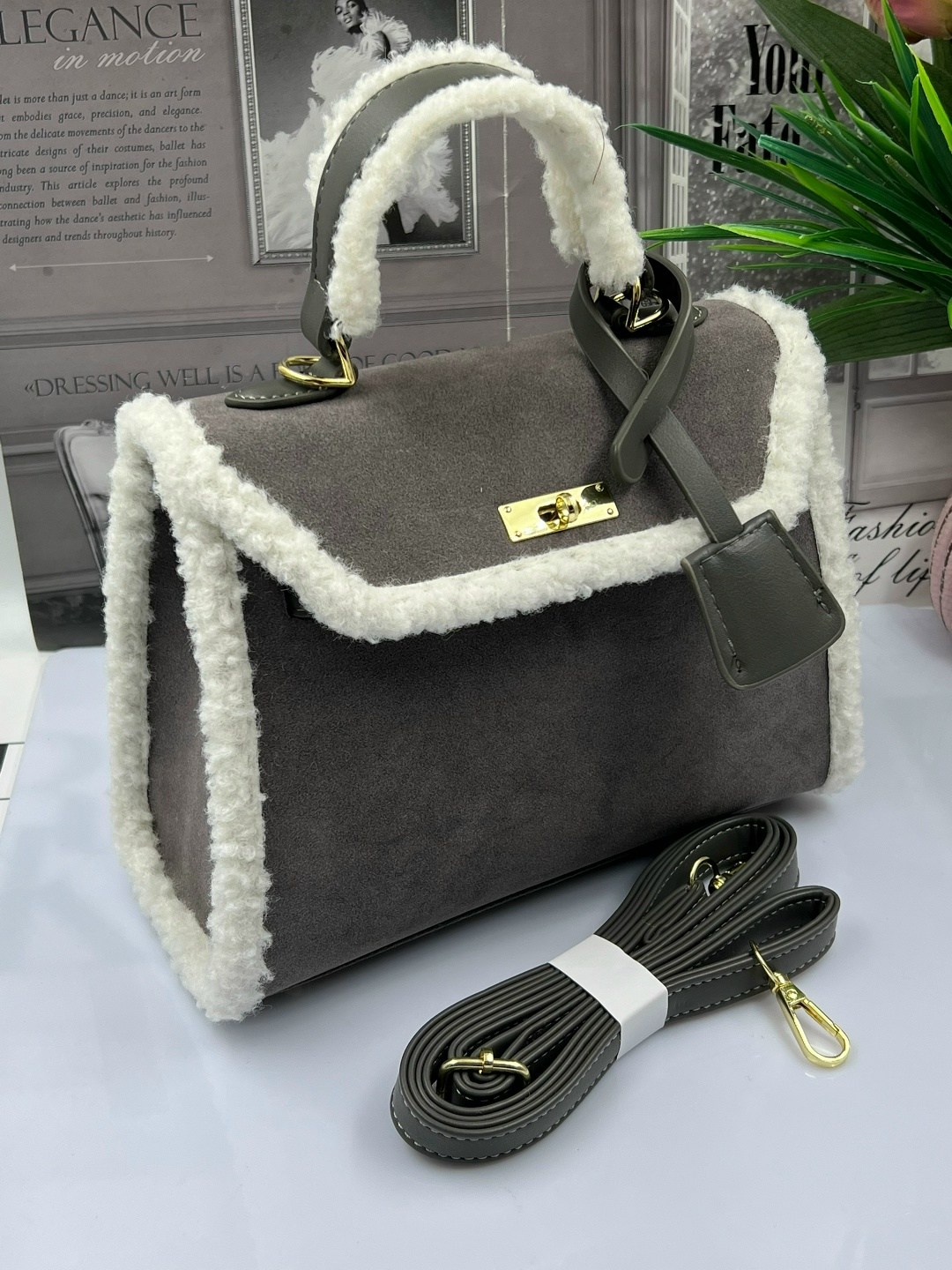 сумка плюшевая teddy с мехом ugg,сумка с мехом,сумка меховая,сумка плюшевая,модная сумочка