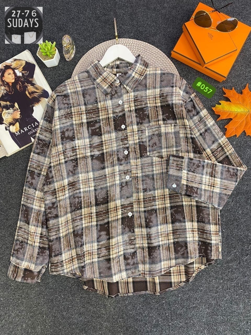 рубашка хлопок,рубашка в клетку,рубашка в клетку женская,клетчатая рубашка,рубашка женская 7007 "клетка № 4"