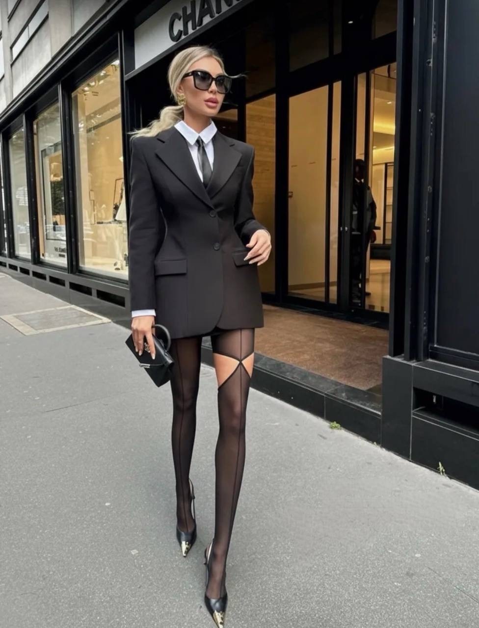стильный наряд,образ с чулками,женская мода,стиль одежды
