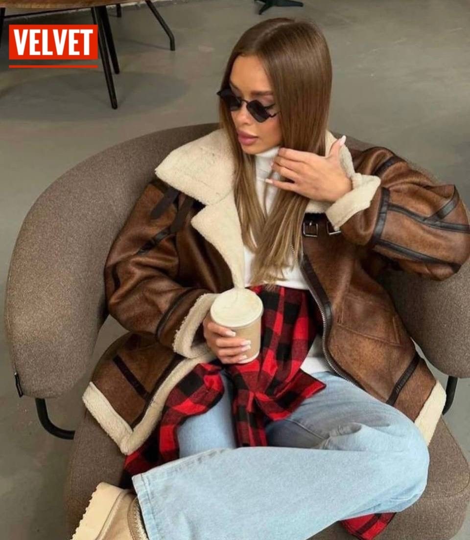 дубленка женская авиатор,стильная дубленка,дубленка оверсайз,двухсторонняя дубленка,дубленка женская