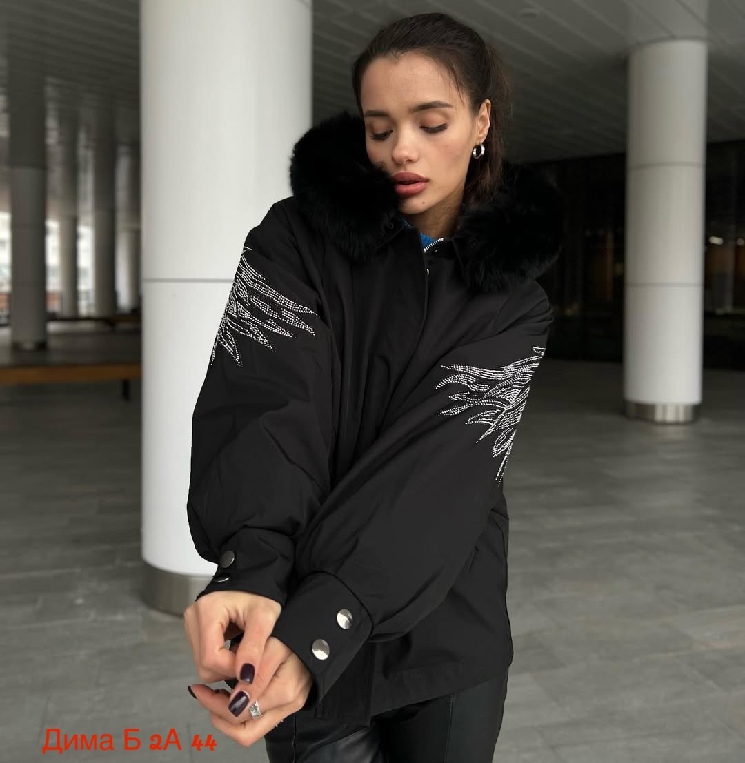 куртка бомбер,парка бомбер с мехом песца,куртка женская бомбер,куртка зимняя,куртка с крыльями на спине