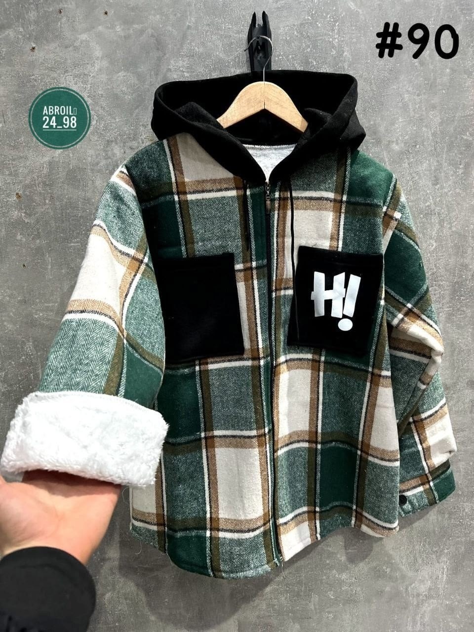 рубашка теплая в клетку с капюшоном,теплая рубашка,рубашка с капюшоном,рубашка теплая на меху,рубашка с капюшоном теплая