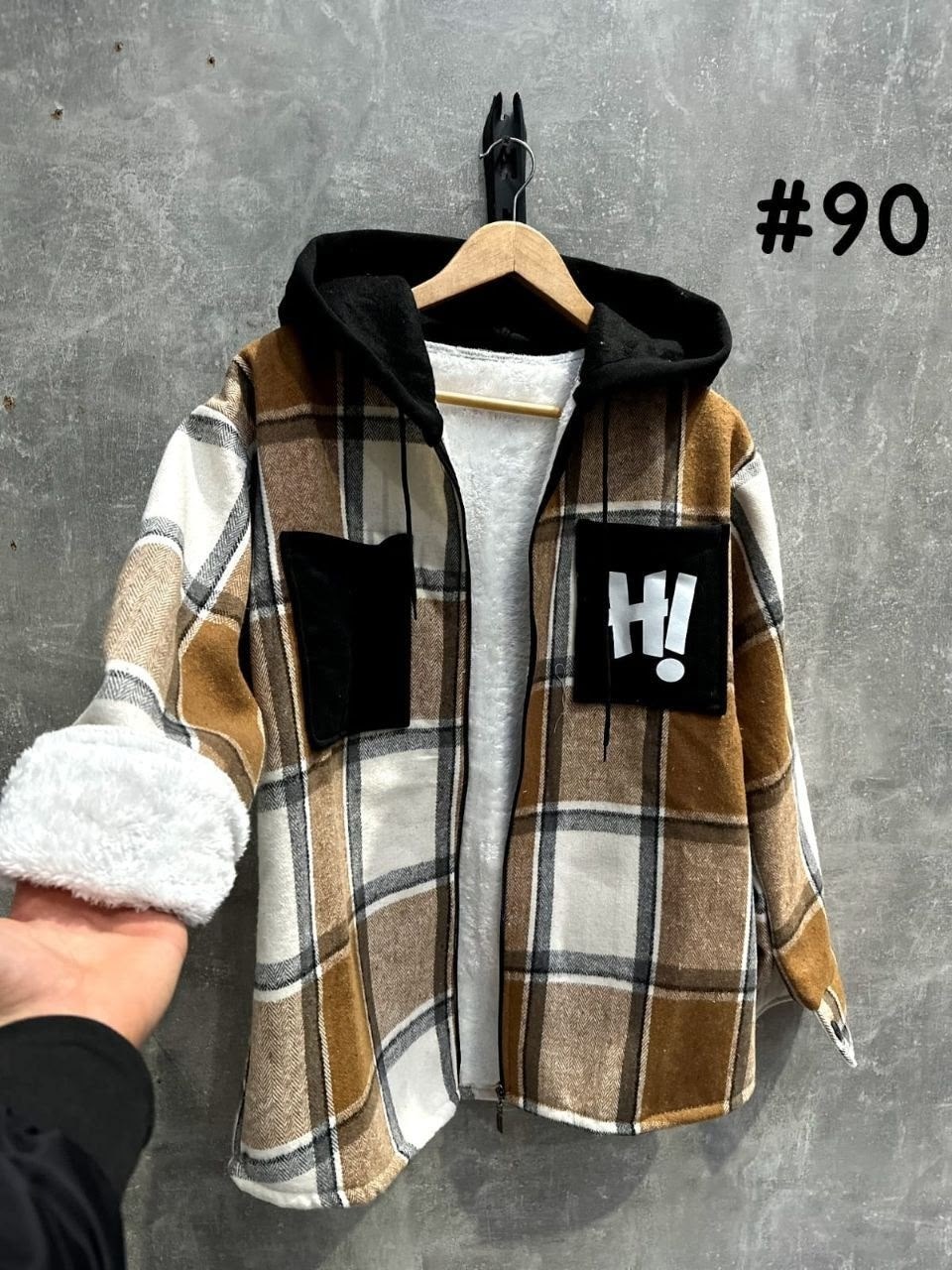 рубашка теплая в клетку с капюшоном,теплая рубашка,рубашка с капюшоном,рубашка теплая на меху,рубашка с капюшоном теплая