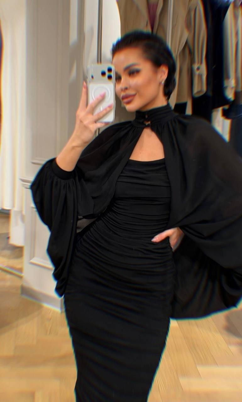 вечернее платье,накидка на вечернее платье,платье с накидкой,платье стильное,длинное платье