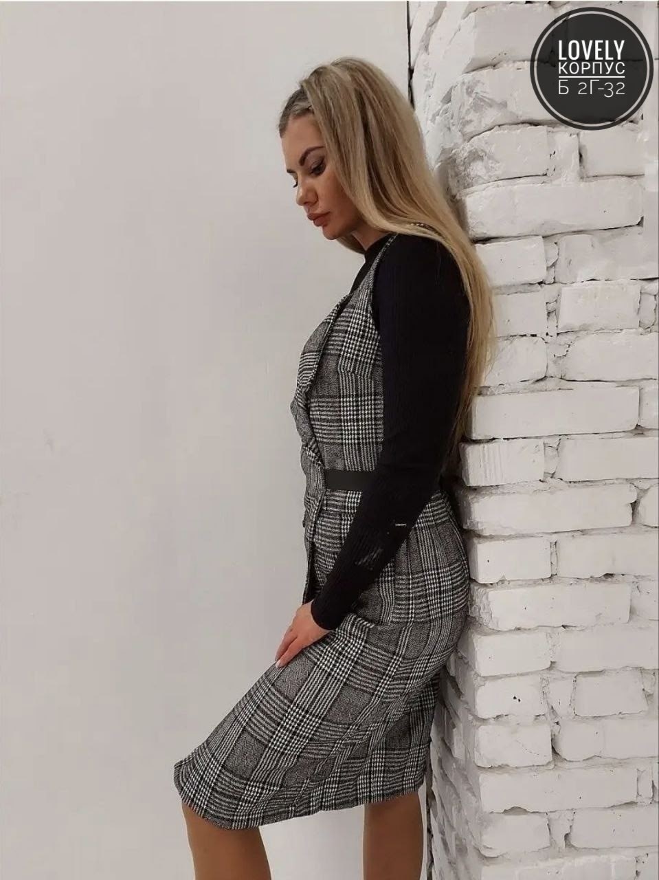 теплый сарафан,сарафан женский зимний в клетку,сарафан в клетку,сарафан офисный,теплый сарафан офисный