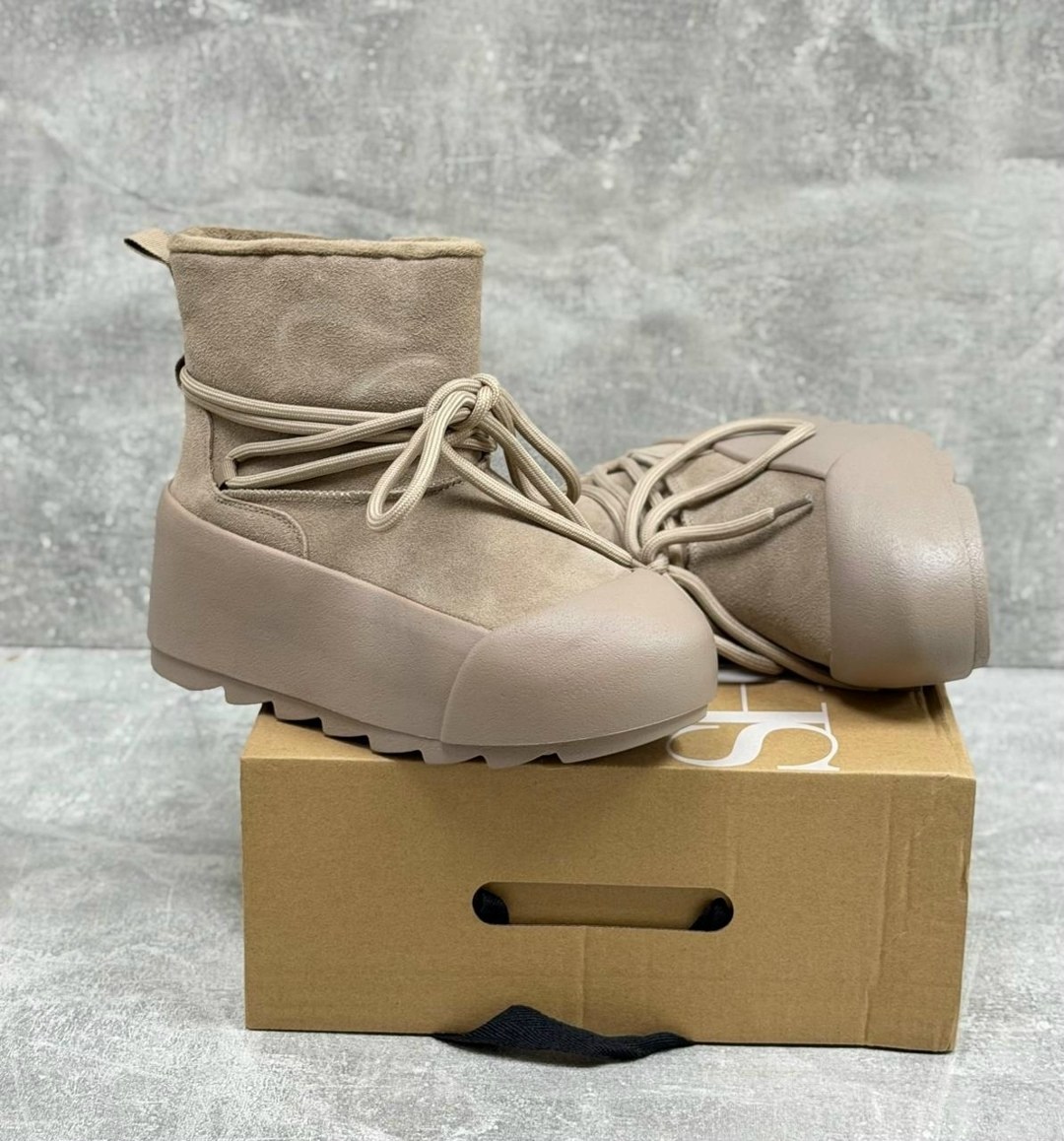 замшевые ботинки inuikii серый,,угги женские,женские зимние угги с шнурками,ботинки inuikii